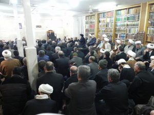 دیدار جمعی از هیئات مذهبی آذربایجانی های تبریز و تهران در سالروز وفات حضرت معصومه سلام الله علیها با مرجع عالیقدر شیعه حضرت آیت الله العظمی دوزدوزانی تبریزی